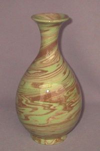 繭山和子 「練込花瓶」φ12.5×高24.5cm