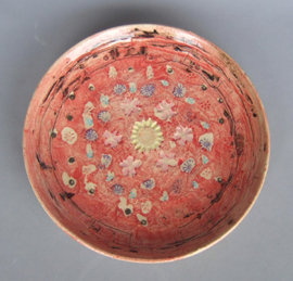 吉澤理子 「色土象嵌皿」 径23.5×高3.5cm