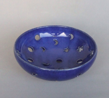 原口米夫 「瑠璃釉透鉢」径16.0×高6.0cm