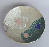 繭山和子 「色化粧文皿」径23.0　高3.5cm