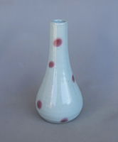 松本伸一 「鈞窯釉紅斑花瓶」 径12.5　高24.5 cm