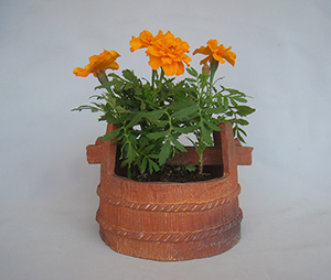 小林昂「焼締手桶型植木鉢」 径23.0×20.0高15.0cm