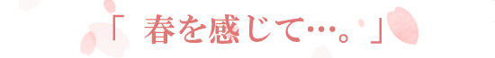 「 春を感じて…。 」